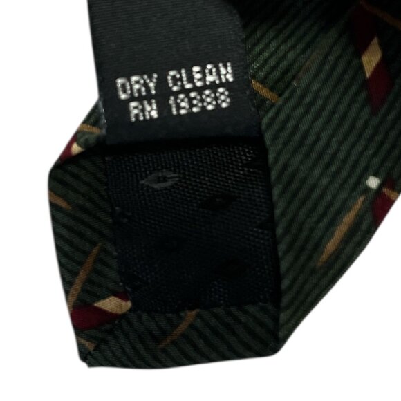 Vintage Etienne Aigner Men’s Silk Tie – Green with Polo Mallet Print - Picture 3 of 5